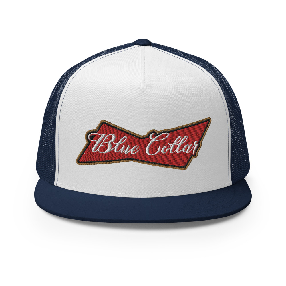 Blue Collar 5 Panel Trucker Hat - Heathen Squad