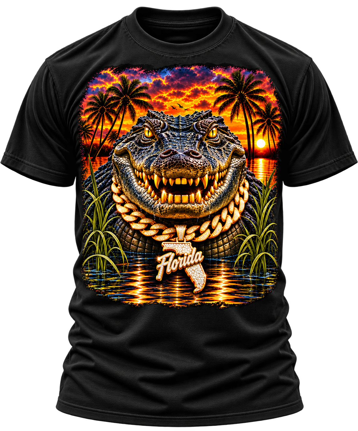 Florida Gator Gold Teeth Graphic T-Shirt