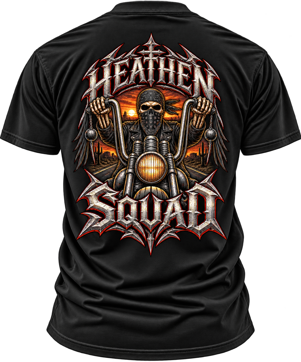 Ghost Biker Motorcycle Graphic T-Shirt