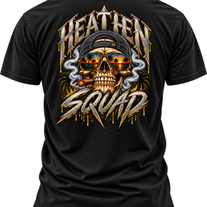 Smoking Skull Front & Back Graphic T-Shirt